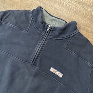 Vineyard Vines Martha's Vineyard Navy Blue 1/4 Zip Pullover Men's Sz XXL Logo